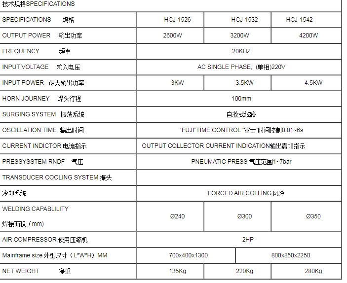 15K分體式超聲波焊接機